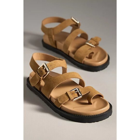 By Anthropologie Suede Buckle Sandals 37 - Picture 1 of 2